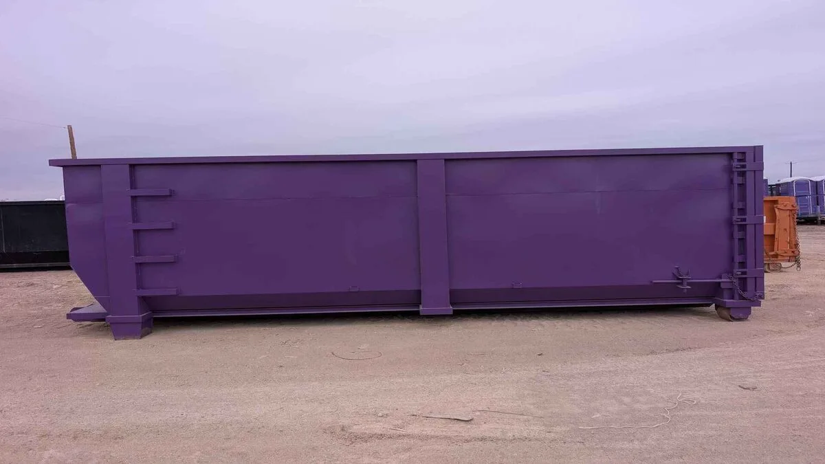 Purple Roll-Off Dumpster